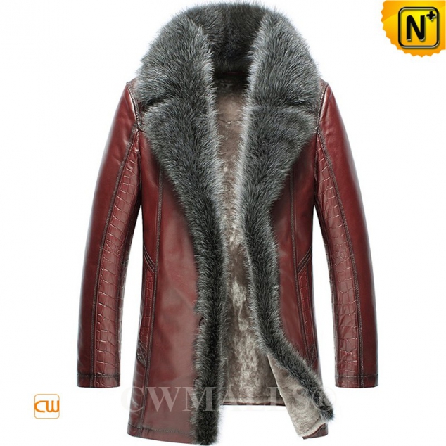 FINNISH Brand | CWMALLS® Helsinki Fur Trimmed Shearling Coat CW890048 [Custom Leather Jacket]