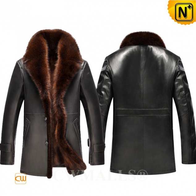 FINNISH Brand | CWMALLS® Helsinki Raccoon Fur Leather Coat CW807617 [Black Friday 2017]