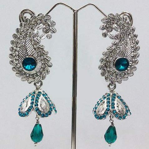 Firozi Stone Studded Immitation Earring