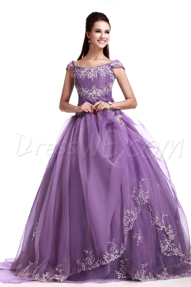 Floor-Length Off-the-Shoulder Sandra's Quinceanera Ball Gown Dress