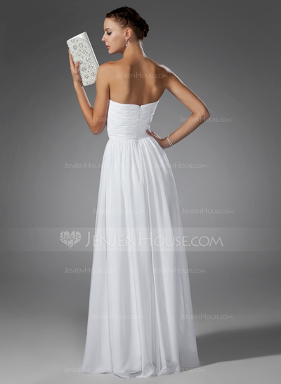 Floor-Length Taffeta Prom Dress With Ruffle Beading  - Image 3