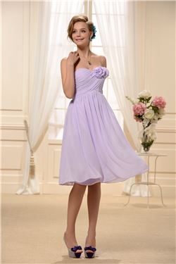Flowers Empire Waist Short/Mini-length Bridesmaid Dress