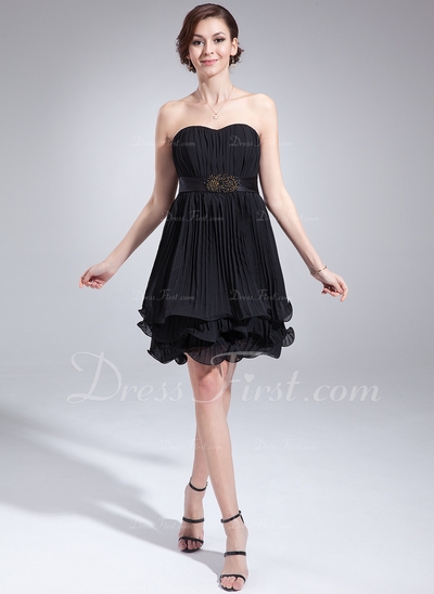 Formato A Coração Assimétrico De chiffon Charmeuse Vestido de boas vindas