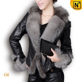 Fox Collar Mink Fur Trim Jacket CW610050