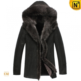 Fur Trimmed Sheepskin Jacket for Men CW851337