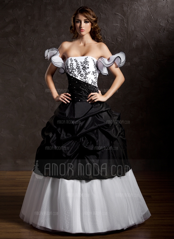 Gala-Japon Strapless thee-lengte Taf Tule Jurk voor 15-jarige Verjaardag met Roes Kant Kralen (02100