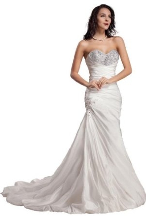 GEORGE BRIDE Sweetheart Neckline Taffeta Wedding Dress With Beaded Bodice