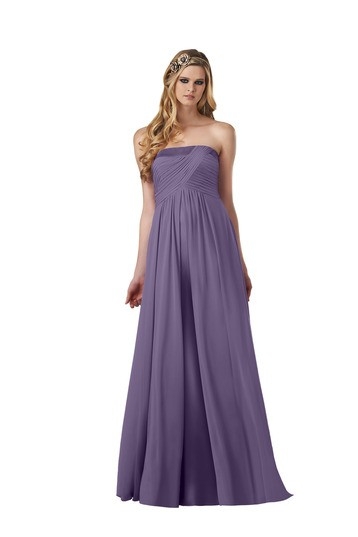 Glamorous A Line Sleeveless Natural Waist Floor Length Bridesmaid Dress