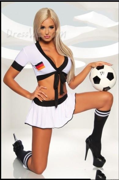 Glamour White Sexy Little Skirt Costume