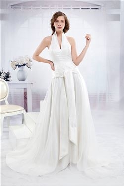 Glorious Halter A-line Floor-Length Sweeping Anita s Wedding Dress