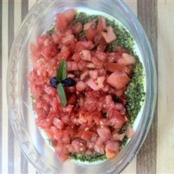 Goat Cheese, Tomato, & Pesto Dip