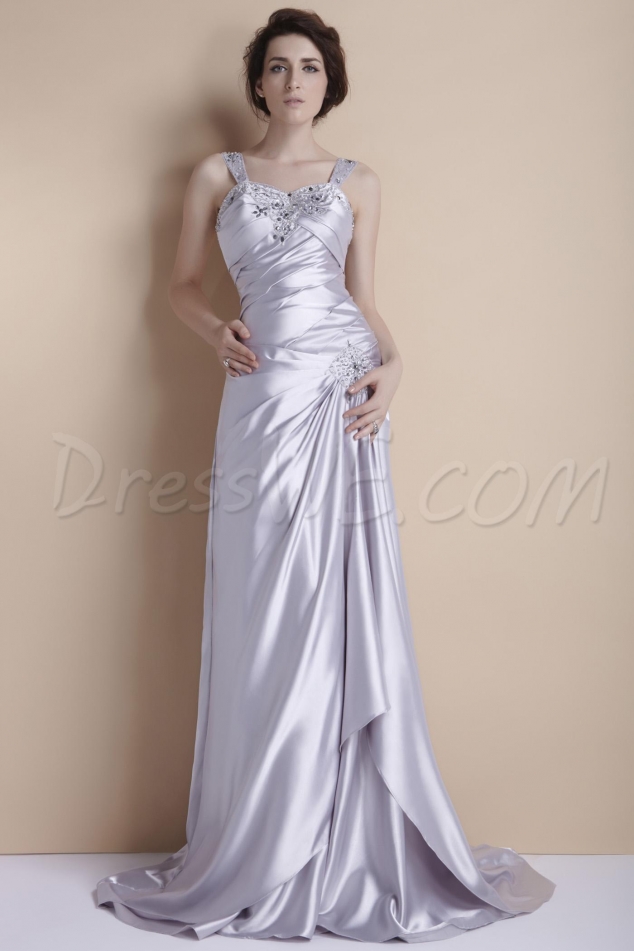 Gorgeous A-line/Princess Straps Floor-Length Chapel Train Alex's Wedding Dress