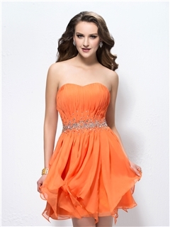 Gorgeous Beading Strapless A-Line Cocktail Dress(10882269)