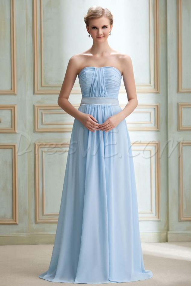 Graceful Draped A-Line Strapless Neckline Floor-Length Yana's Bridesmaid Dress