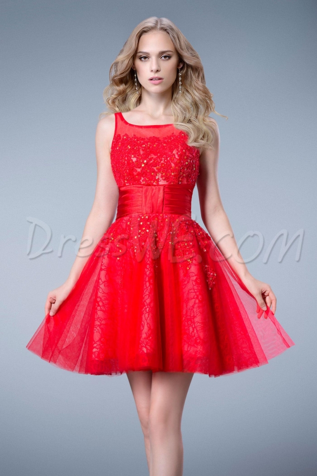 Graceful High-Neck Beading Sleeveless Short/Mini Cocktail Dress