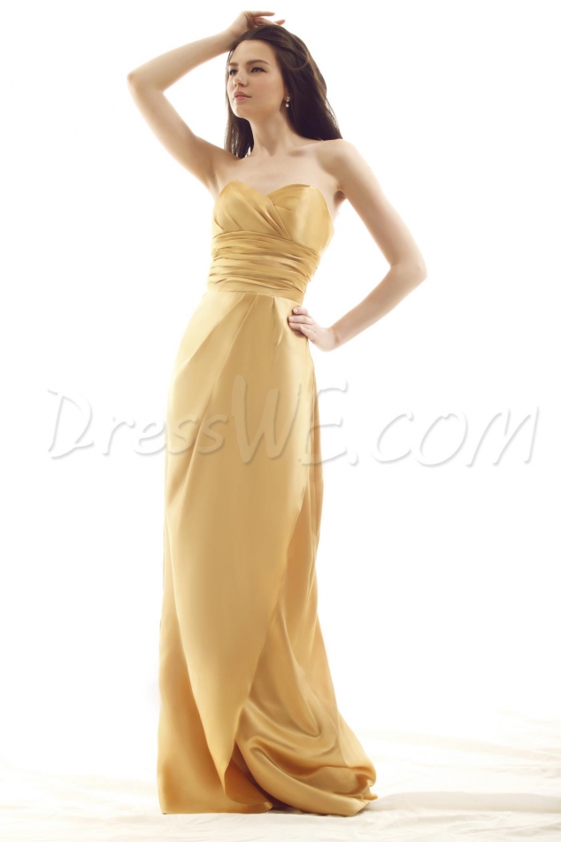 Graceful Ruched Sheath/Column Sweetheart Neckline Floor-Length Luba's 