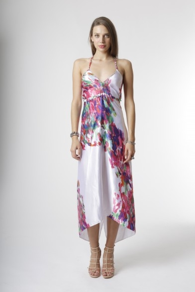 GRAND DRESS - MODERN FLOWER CORAL