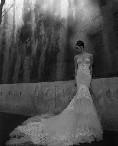 Grand Trumpet Mermaid Sweetheart Tulle Ivory Wedding Dress