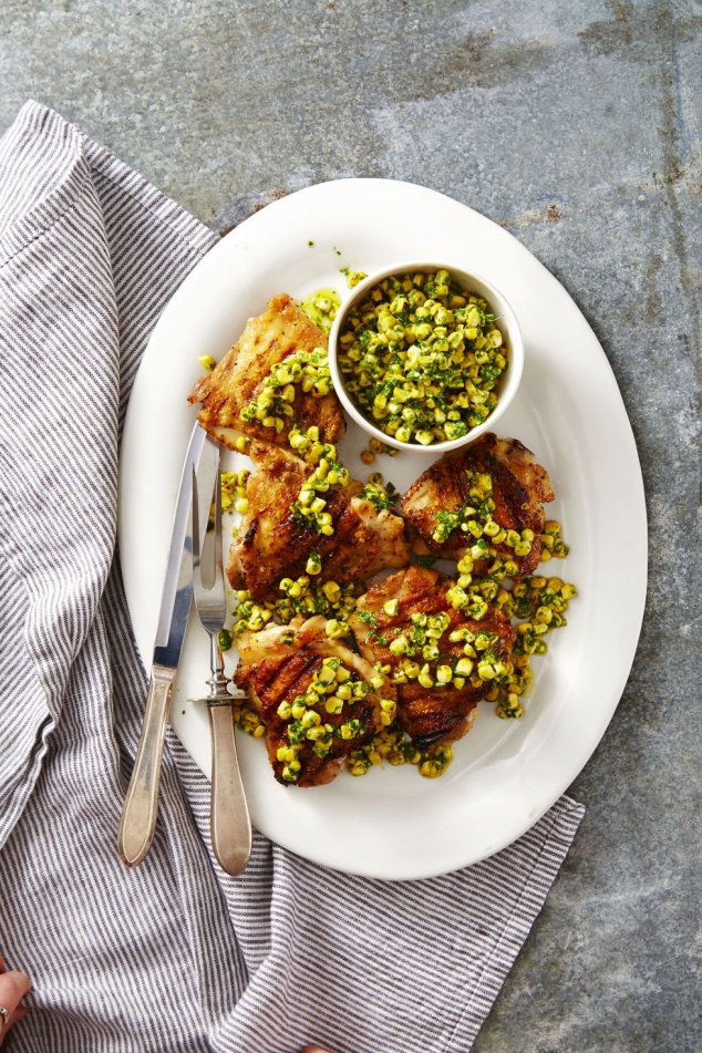 Grilled Chicken with Herbed Corn Salsa