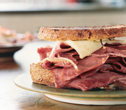 Grilled Corned Beef and Fontina Sandwiches