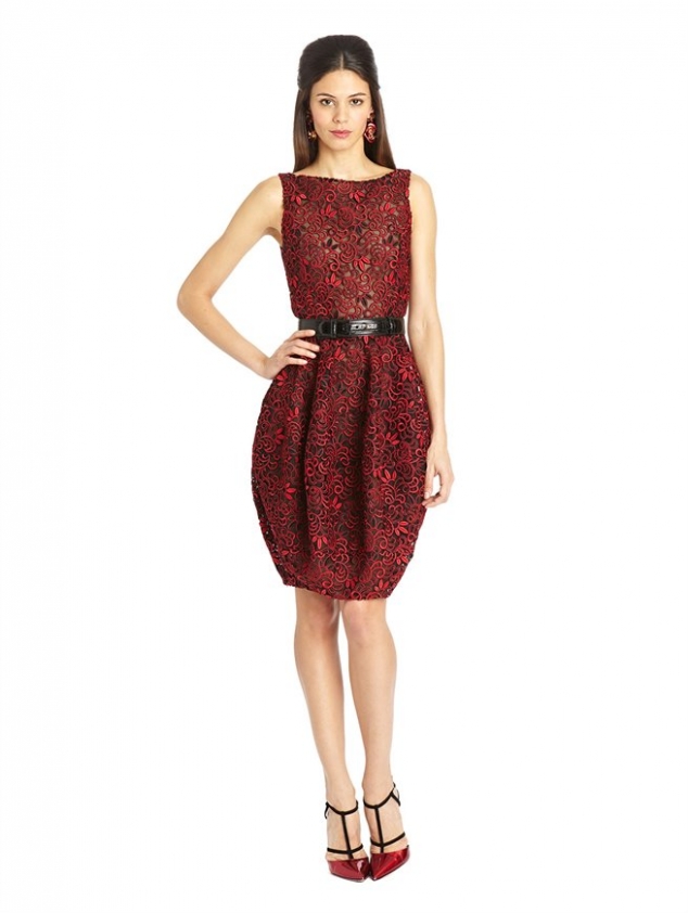 GUIPURE LACE BUBBLE COCKTAIL DRESS