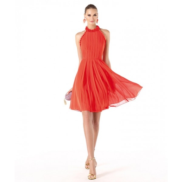Halter Sheath Ruching Short Length Cocktail Dresses