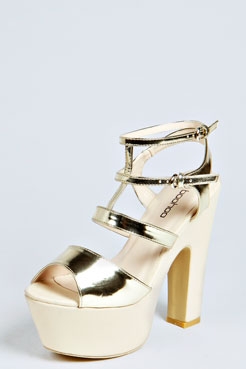 Hayley Metallic Strappy Wedges
