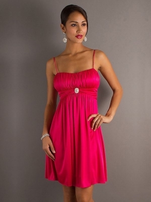 Helen-Robe de Evénement en satin sentis soie avec Broche florale en cristal	