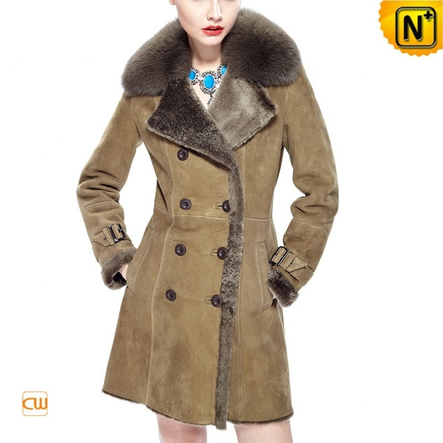 Helsinki Womens Shearling Leather Fur Coat CW640230