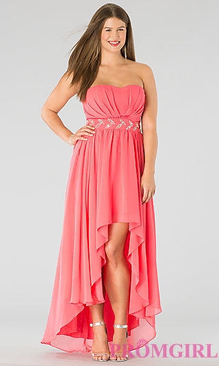 High Low Strapless Sweetheart Dress