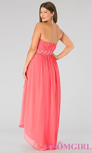 High Low Strapless Sweetheart Dress - Image 2