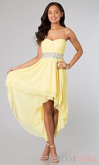 High Low Strapless Yellow Dress by As U Wish