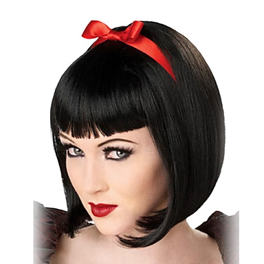 High Quality Capless Synthetic Short Black Straight Party Wigs