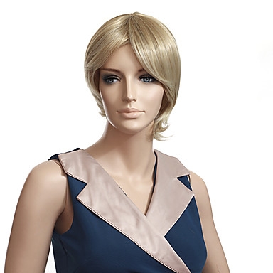 High Quality Capless Synthetic Silky Straight Short Blonde Wigs