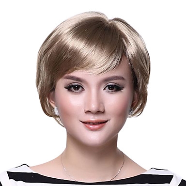 High Quanlity Capless Short Brown Straight Synthetic Wigs