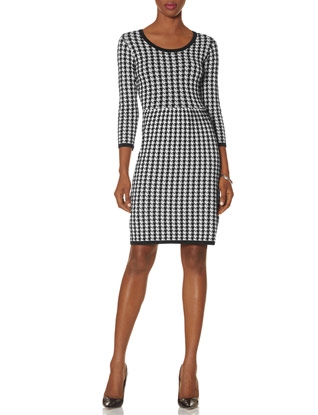 Houndstooth Knit Dress