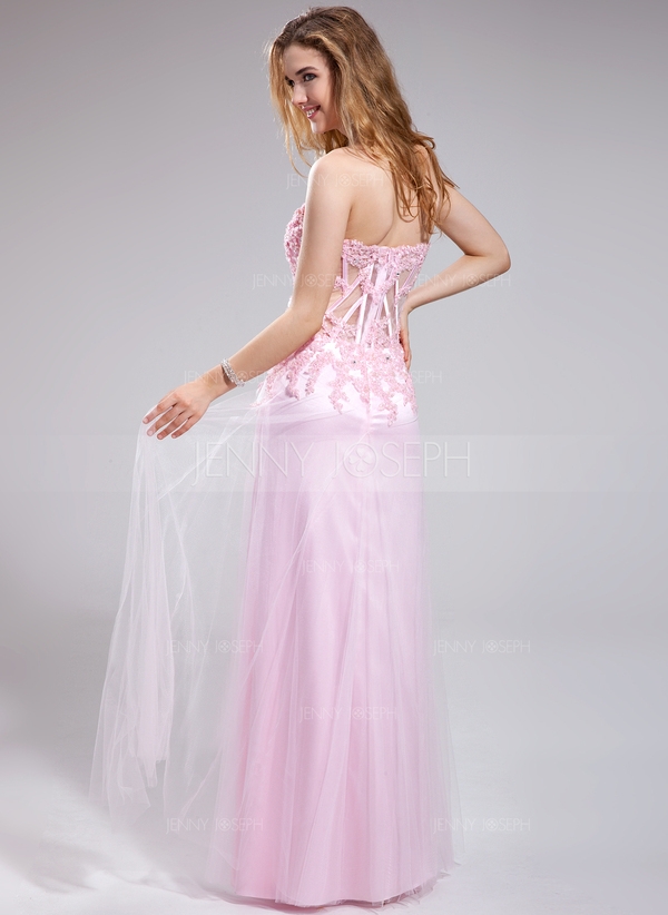 http://da.jennyjoseph.com/A-Linje-Sweetheart-Te-Laengde-Tyl-Charmeuse-Gallakjole-Med-Lace-Pailletter - Image 3