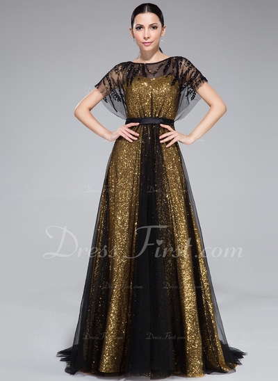 http://www.dressfirst.fr/Forme-Princesse-Col-Rond-Balayage-Pinceau-Train-Tulle-Charmeuse-Paillete-Ro