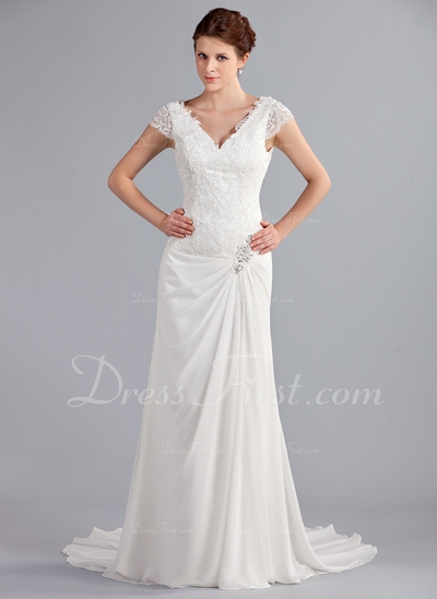 http://www.dressfirst.fr/Forme-Princesse-Col-V-Traine-Courte-Mousseline-Robe-De-Mariee-Avec-Plisse-D