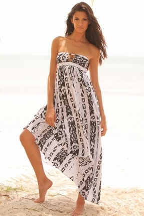 Indah Flamingo black & white Maxi Dress
