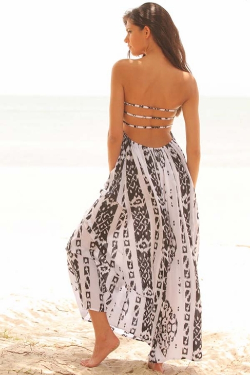 Indah Flamingo black & white Maxi Dress - Image 2