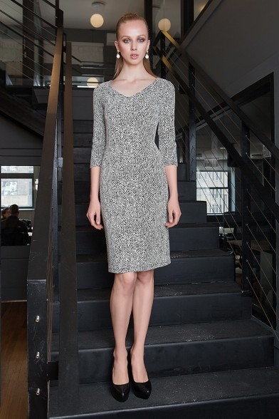 JONES DRESS - PRINT BLACK/WHITE
