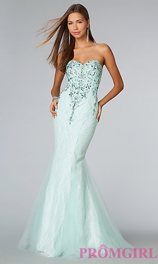 JVN by Jovani Floor Length Strapless Mermaid Dress