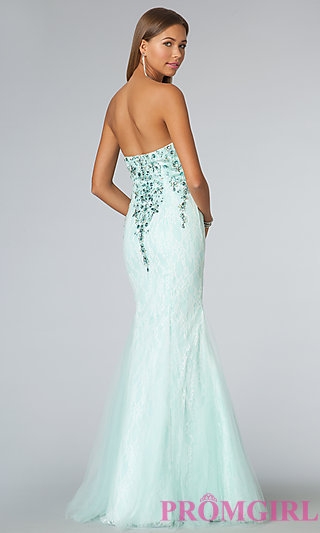 JVN by Jovani Floor Length Strapless Mermaid Dress - Image 2