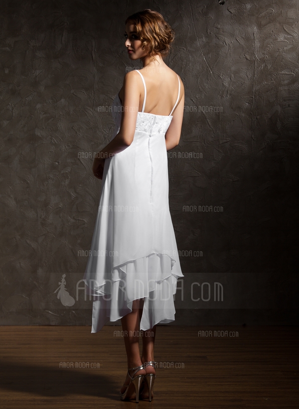Keizer A-Symmetrisch De Chiffon Bruidsjurk met Kant (002000024) - Image 3