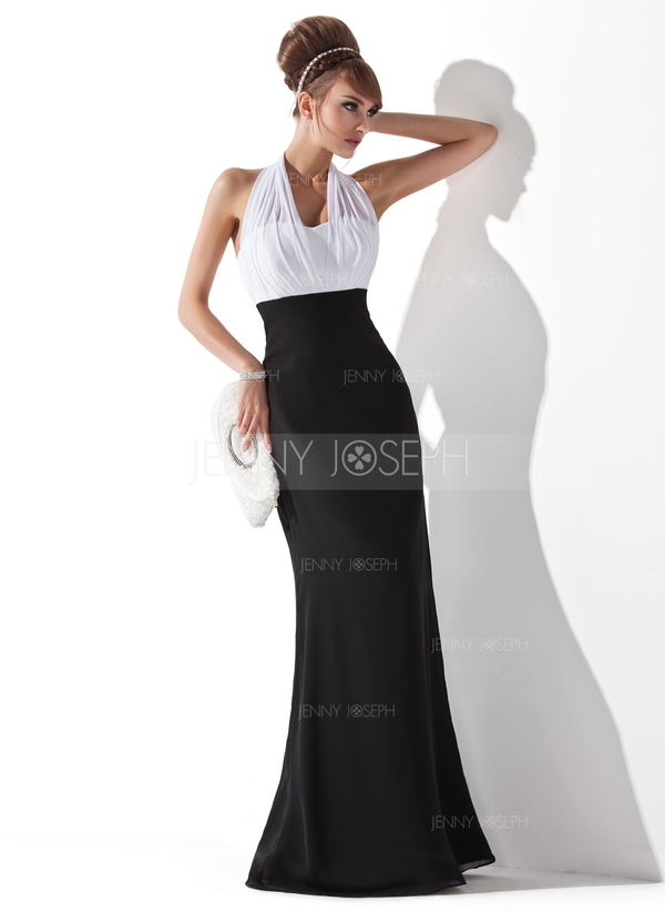 Keizer Halster thee-lengte De Chiffon Avondjurk met Roes (017020321)