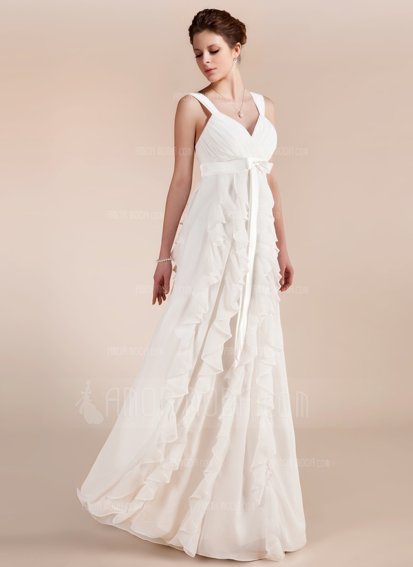 Keizer Sweetheart thee-lengte De Chiffon Charmeuse Bruidsjurk met Roes (002011682)