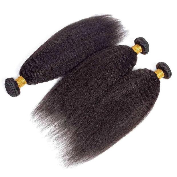 Kinky Straight Hair 3 Bundles Human Hair Yaki Straight Hair-AshimaryHair.com - Image 2