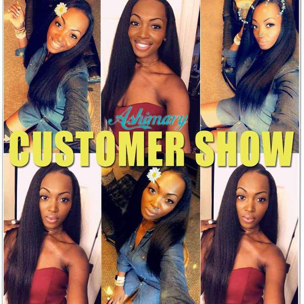 Kinky Straight Hair Weave Bundles Yaki Straight Human Hair -AshimaryHair.com - Image 2