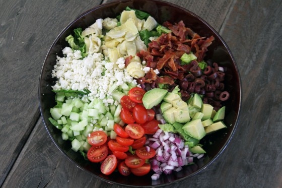 Kitchen Sink Chopped Salad with Creamy Balsamic Dressing